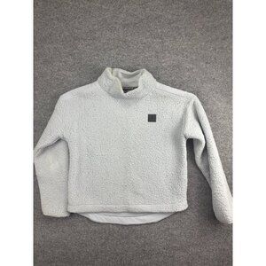 Under Armour Fleece Pullover Women's M Gray Loose Sherpa Mock Neck Sweatshirt